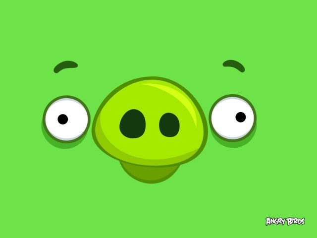 Angry Birds Pig Happy wallpaper 640x480