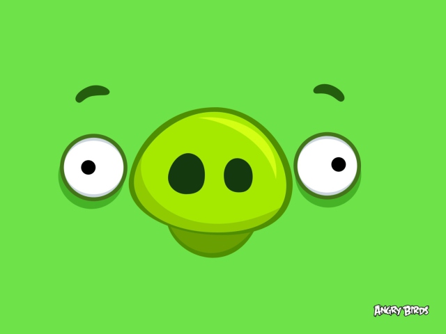 Das Angry Birds Pig Happy Wallpaper 640x480