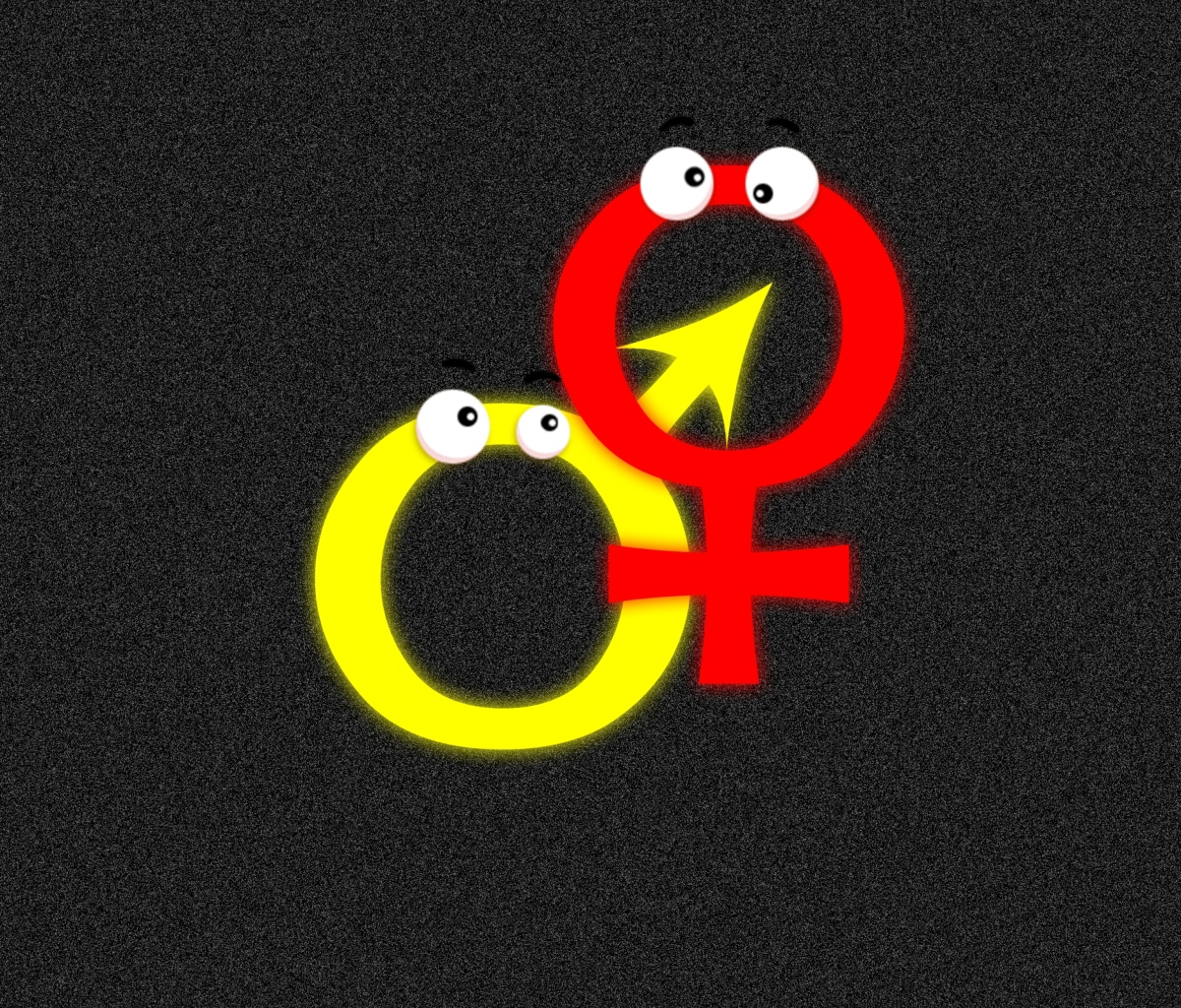 Обои Funny Gender Symbols 1200x1024