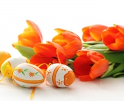 Eggs And Tulips wallpaper 176x144