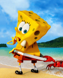 Spongebob And Crab wallpaper 128x160