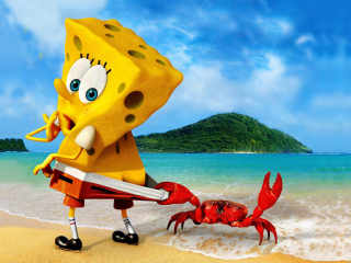 Обои Spongebob And Crab 320x240