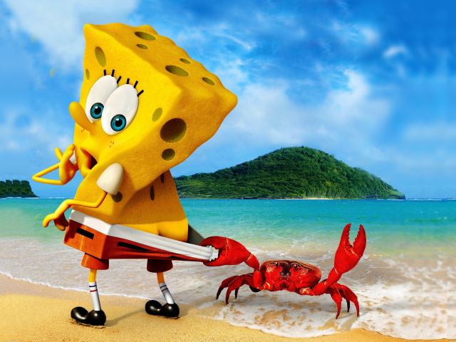 Spongebob And Crab wallpaper 640x480