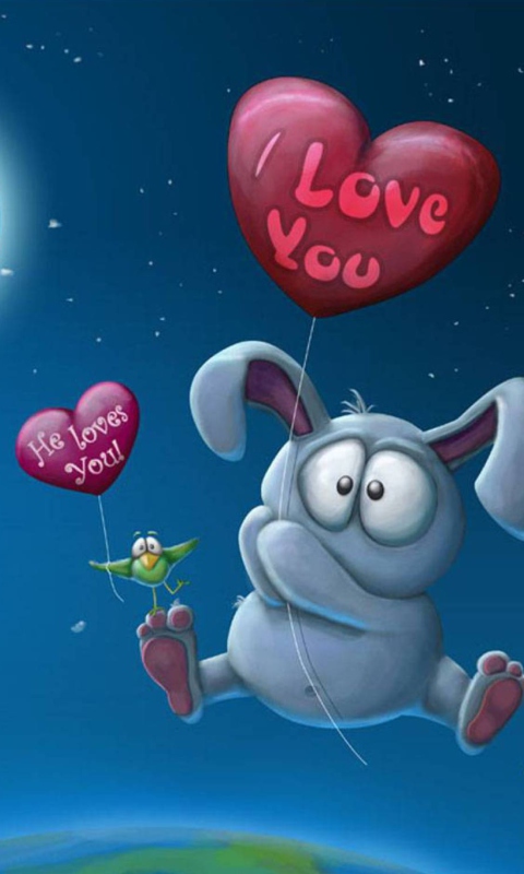 Sfondi Valentine Bunny 480x800