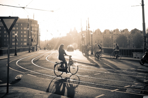 Sfondi Sunset In Amsterdam 480x320