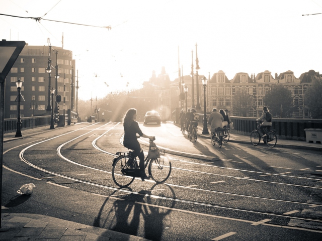 Fondo de pantalla Sunset In Amsterdam 640x480