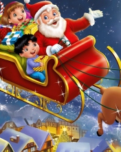 Das Santa Wishes You A Merry Christmas Wallpaper 176x220