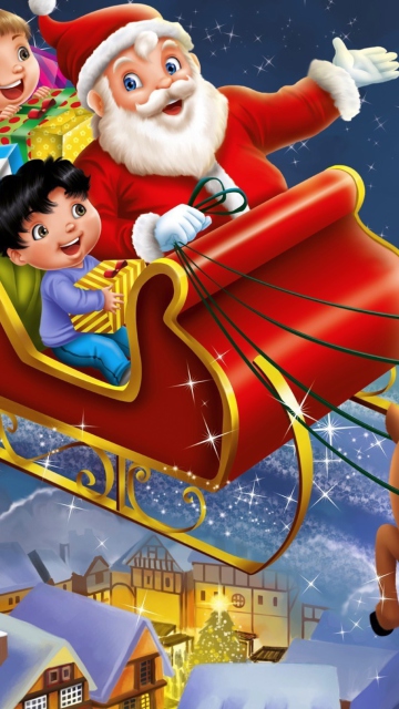 Das Santa Wishes You A Merry Christmas Wallpaper 360x640