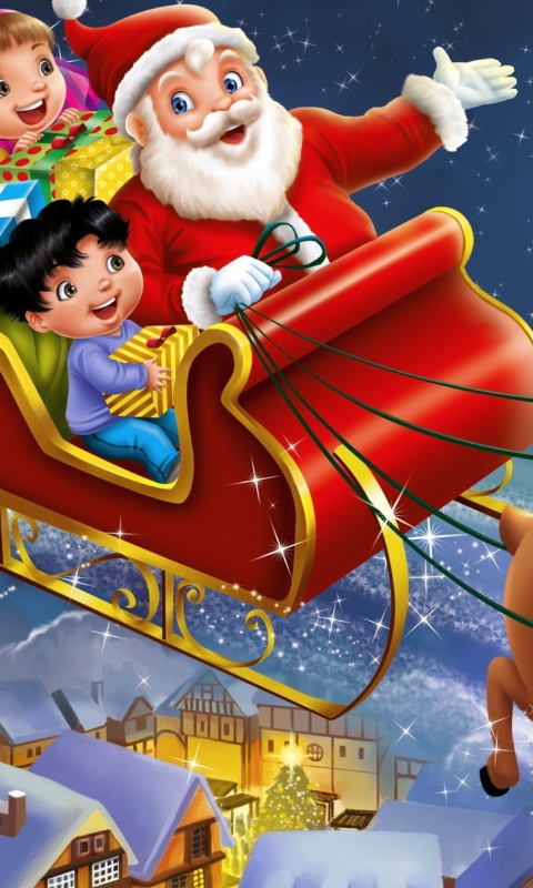 Das Santa Wishes You A Merry Christmas Wallpaper 480x800