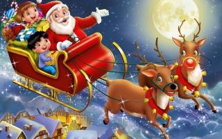 Santa Wishes You A Merry Christmas Background for Android, iPhone and iPad