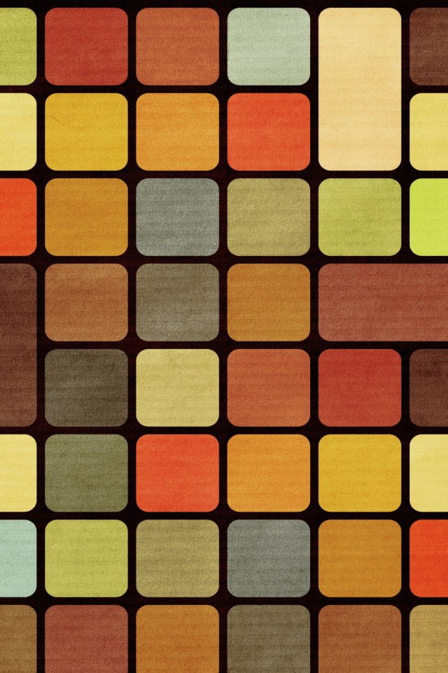 Das Rubiks Cube Squares Retro Wallpaper 640x960