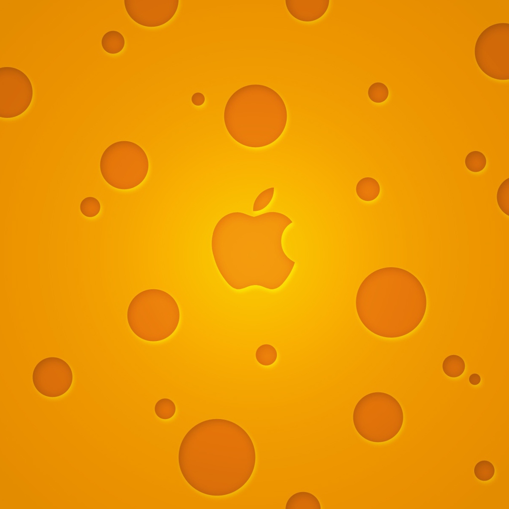 Apple Logo Orange wallpaper 1024x1024