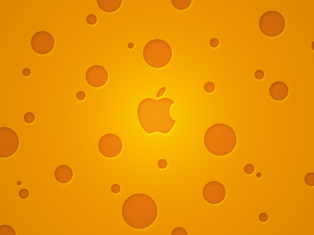Обои Apple Logo Orange 1024x768