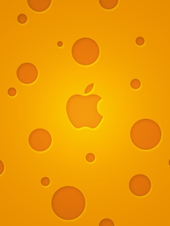 Обои Apple Logo Orange 240x320