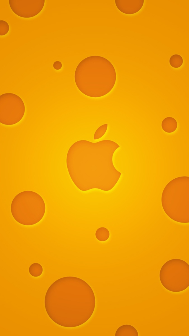 Обои Apple Logo Orange 640x1136