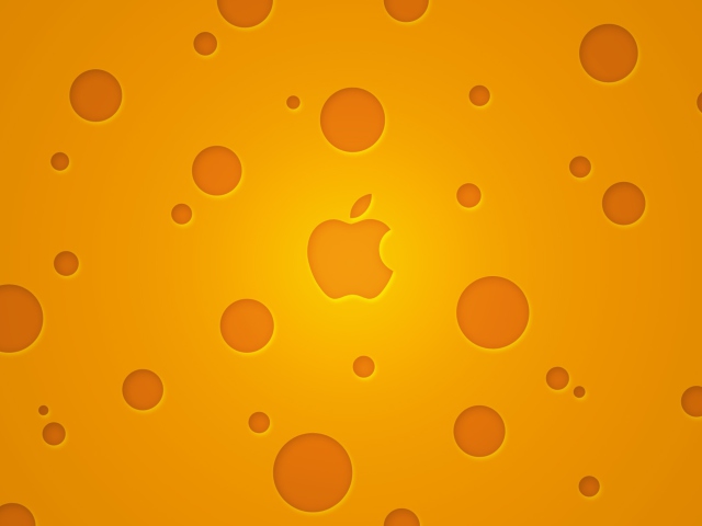 Обои Apple Logo Orange 640x480