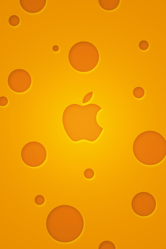 Fondo de pantalla Apple Logo Orange 640x960