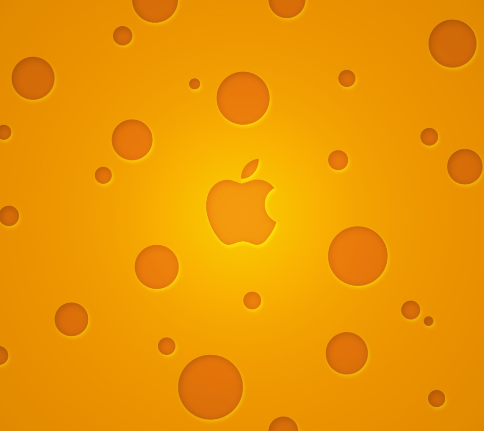 Обои Apple Logo Orange 960x854