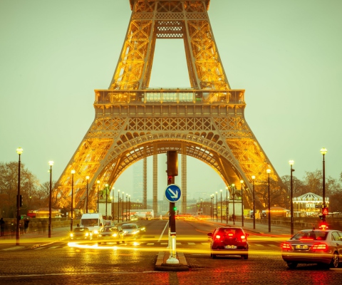 Обои Beautiful Paris At Night 480x400