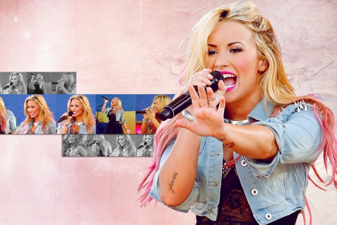 Demi Lovato Singing wallpaper 480x320