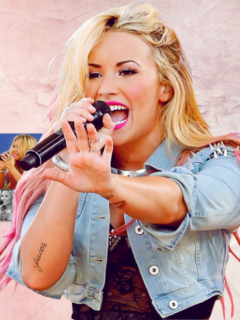Fondo de pantalla Demi Lovato Singing 480x640
