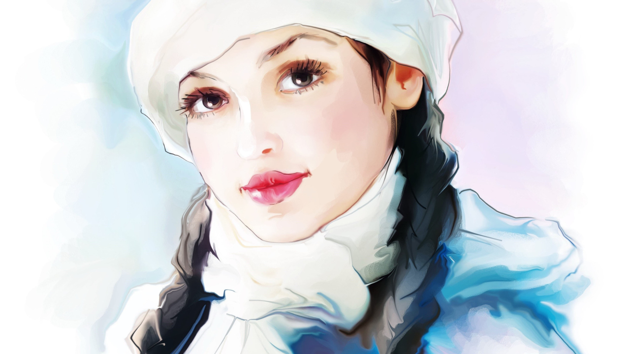 Fondo de pantalla Water-Colour Portrait 1280x720