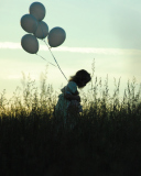 Das Little Girl With Balloons Wallpaper 128x160