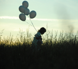 Little Girl With Balloons - Obrázkek zdarma pro 1024x1024