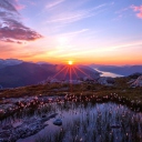 Fondo de pantalla Sunset In The Mountains 128x128