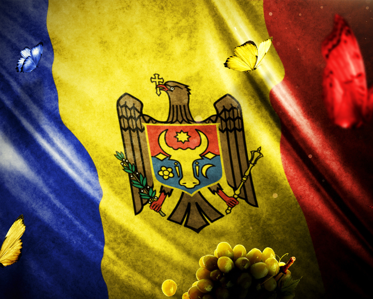 Обои Moldova Flag 1280x1024