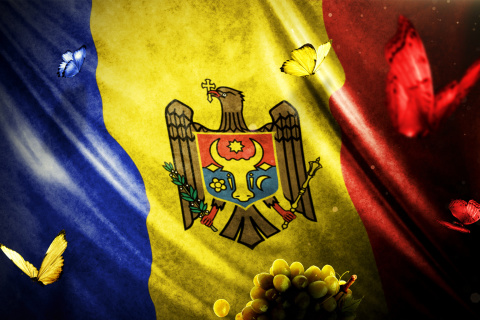 Das Moldova Flag Wallpaper 480x320
