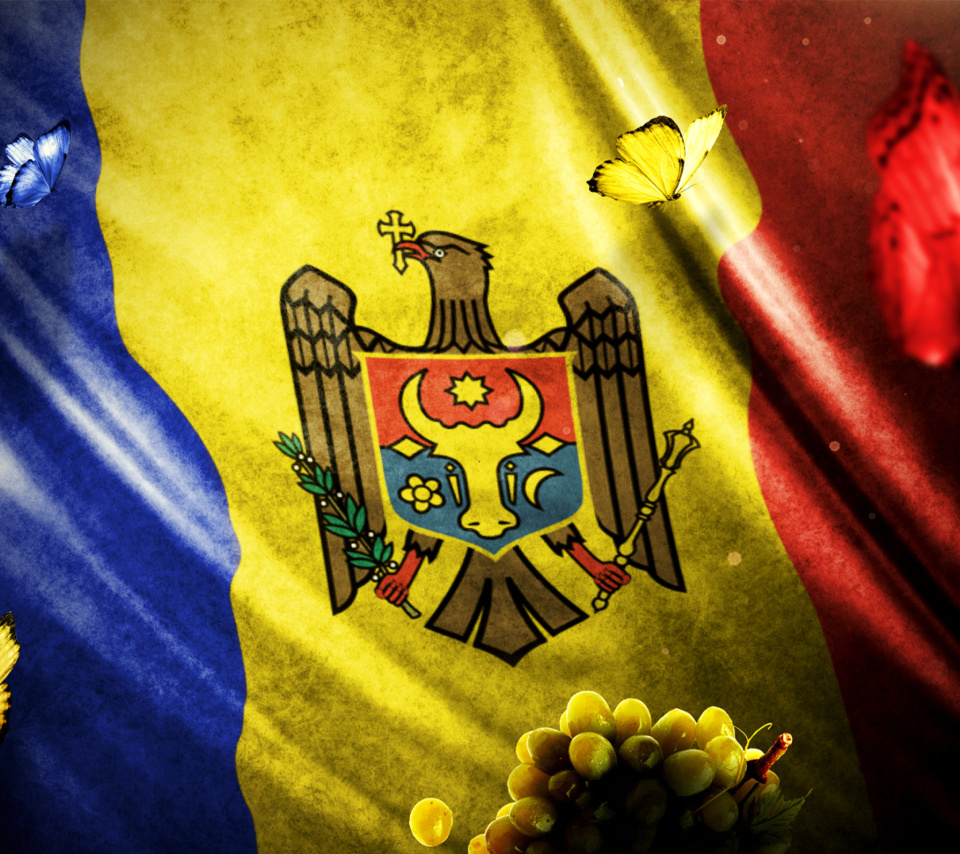 Das Moldova Flag Wallpaper 960x854