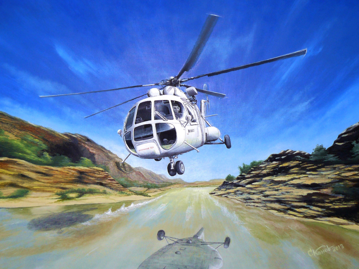 Soviet Russian Helicopter Mi-8 wallpaper 1152x864