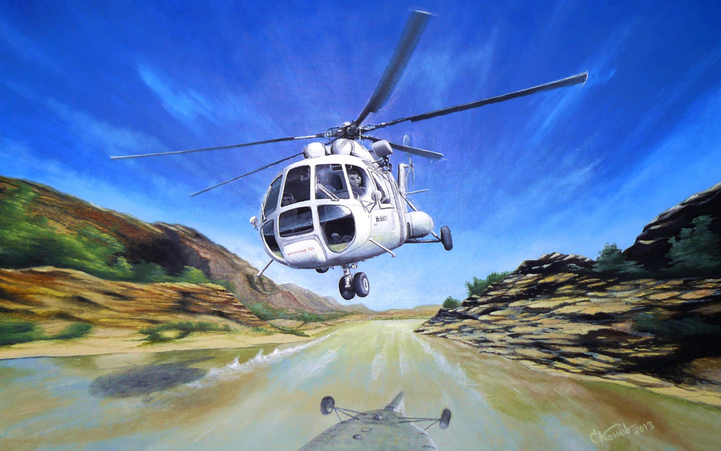 Das Soviet Russian Helicopter Mi-8 Wallpaper 1440x900