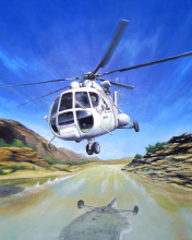 Das Soviet Russian Helicopter Mi-8 Wallpaper 176x220