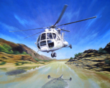 Das Soviet Russian Helicopter Mi-8 Wallpaper 220x176