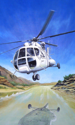 Das Soviet Russian Helicopter Mi-8 Wallpaper 240x400