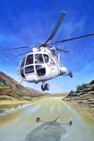 Das Soviet Russian Helicopter Mi-8 Wallpaper 320x480