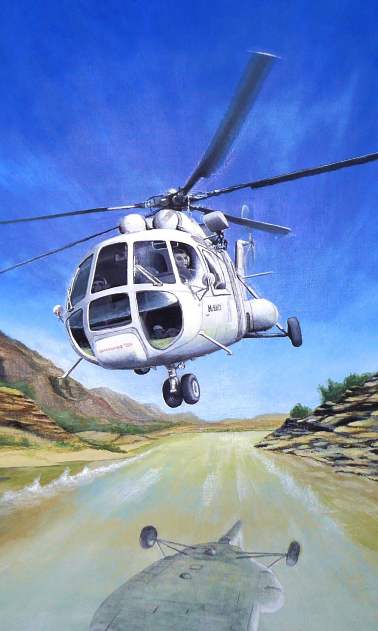 Soviet Russian Helicopter Mi-8 wallpaper 768x1280