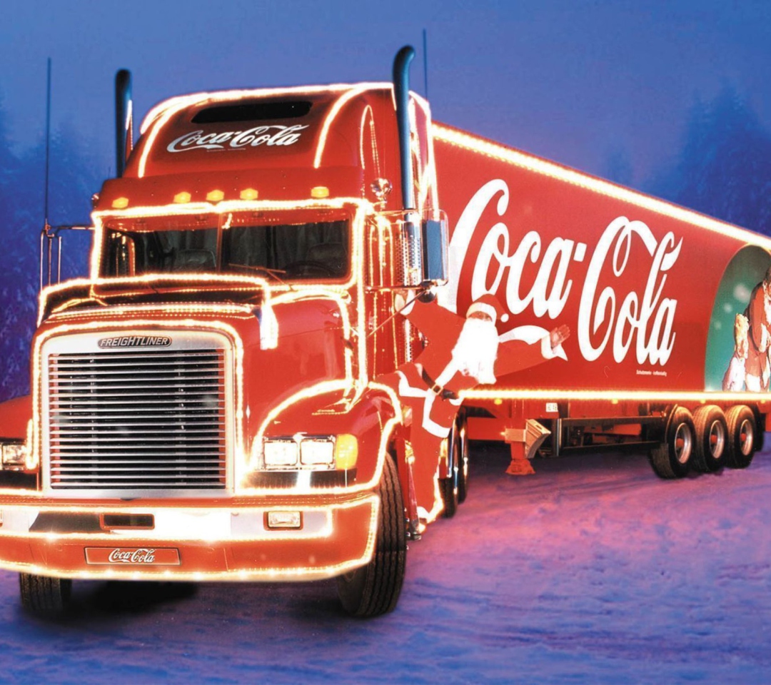 Das Coca Cola Christmas Truck Wallpaper 1080x960