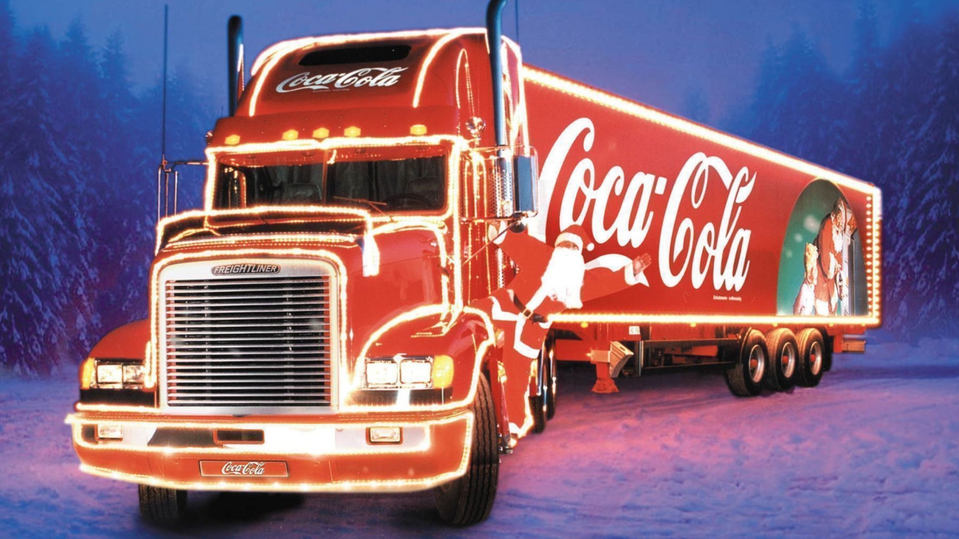 Coca Cola Christmas Truck wallpaper 1366x768