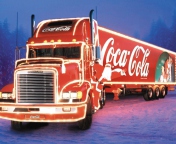 Das Coca Cola Christmas Truck Wallpaper 176x144