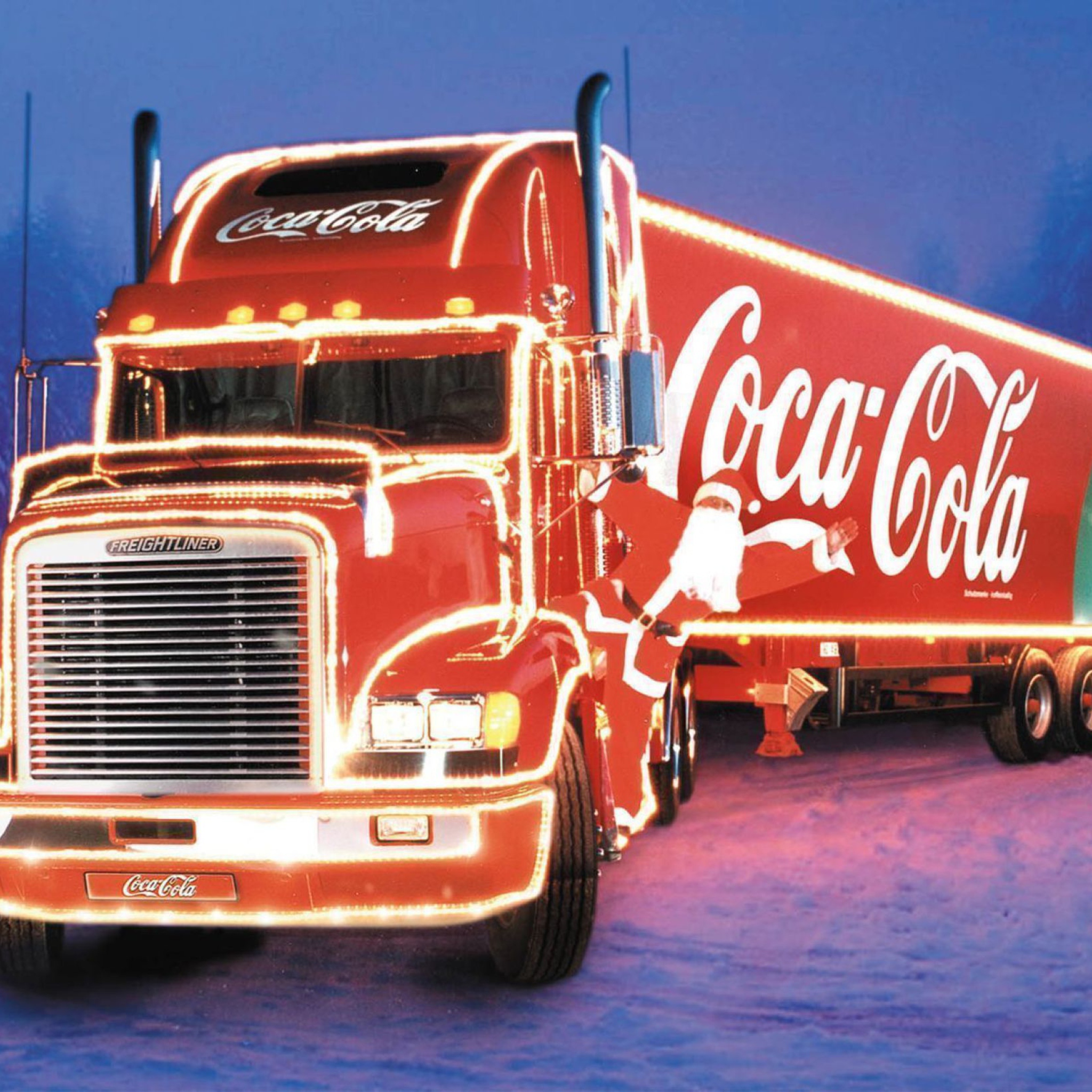 Обои Coca Cola Christmas Truck 2048x2048