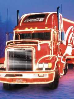 Das Coca Cola Christmas Truck Wallpaper 240x320
