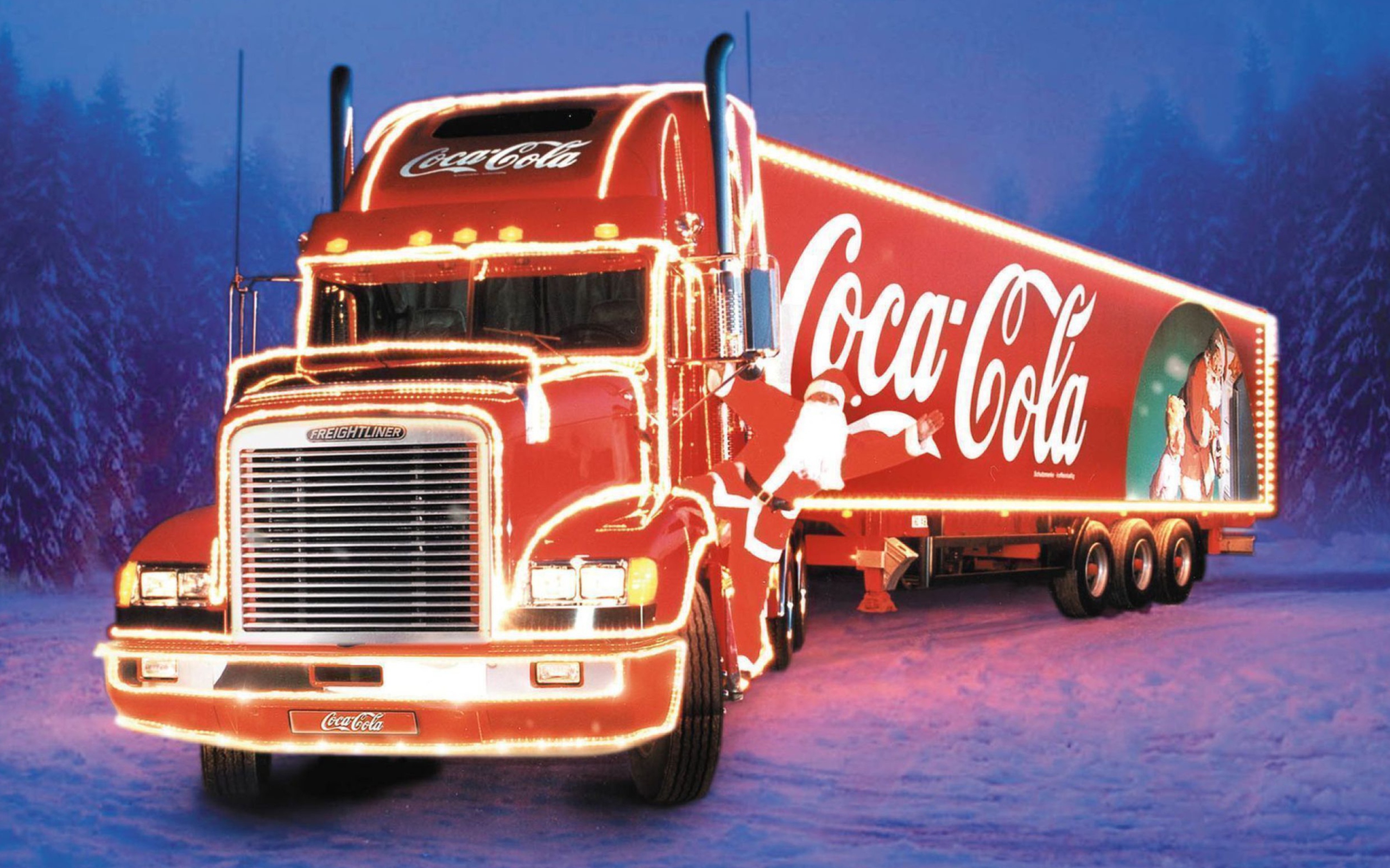 Das Coca Cola Christmas Truck Wallpaper 2560x1600