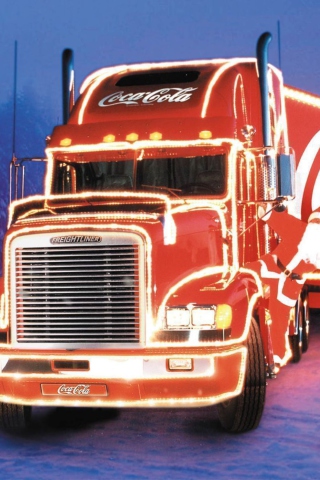 Coca Cola Christmas Truck wallpaper 320x480