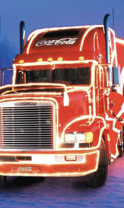Das Coca Cola Christmas Truck Wallpaper 480x800