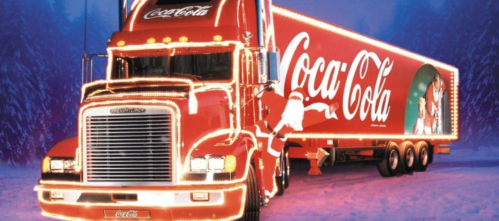 Coca Cola Christmas Truck wallpaper 720x320