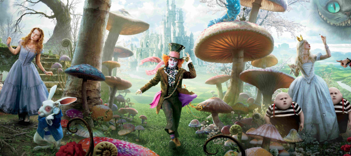 Обои Alice In Wonderland Movie 720x320