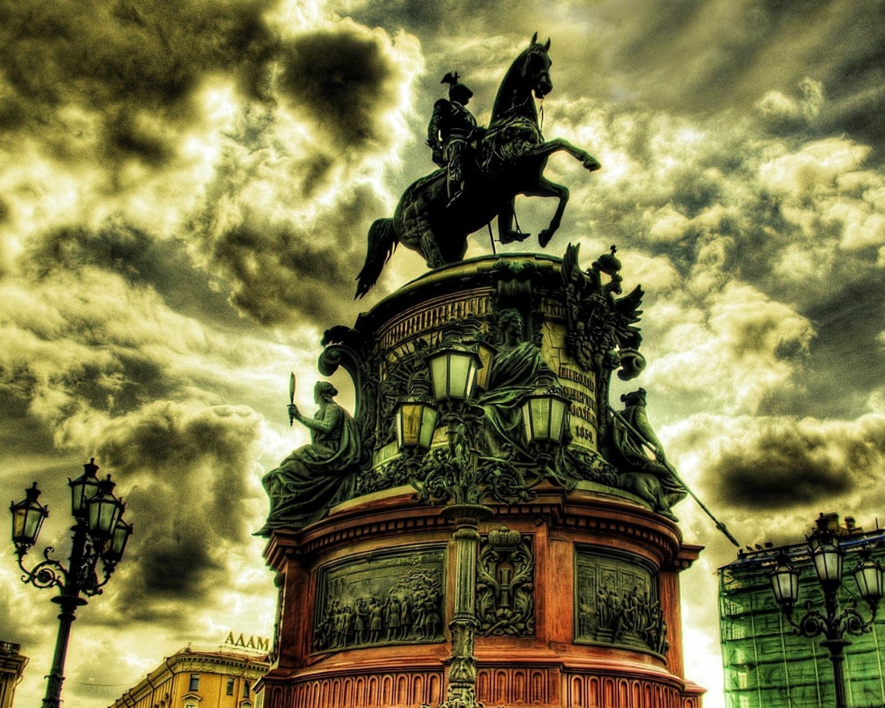 Обои Monument to Nicholas I in Saint Petersburg 1280x1024